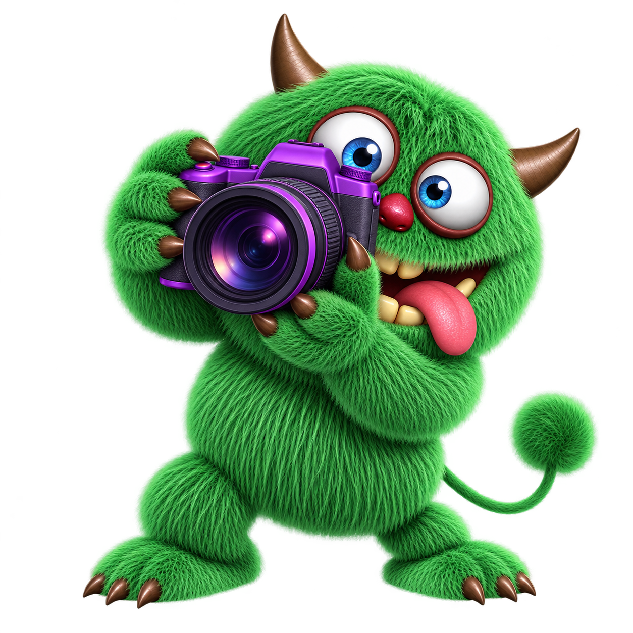 Het monster maakt foto’s voor jouw content